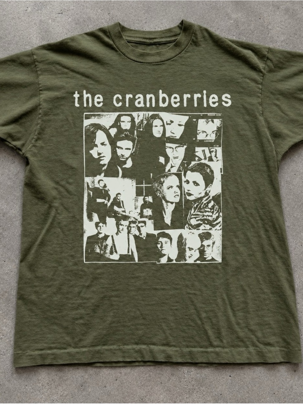 The Cranberries Collage Military Green Gildan T-Shirt